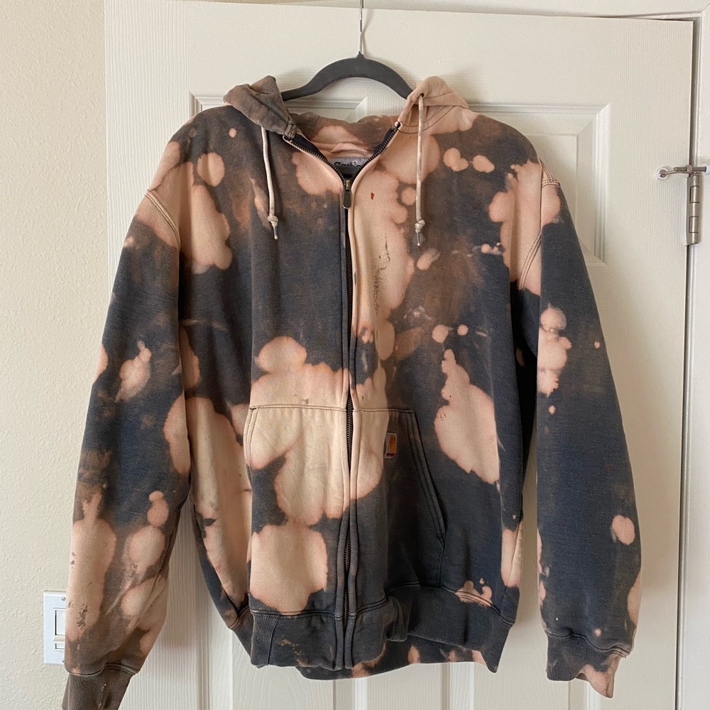 Tie died Carhartt zip up hoodie